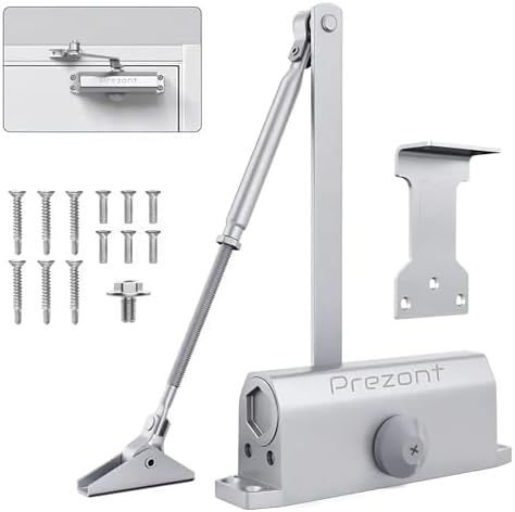 Hydraulic Automatic Door Closer – Heavy Duty Adjustable Closer (Up to 150 lbs...