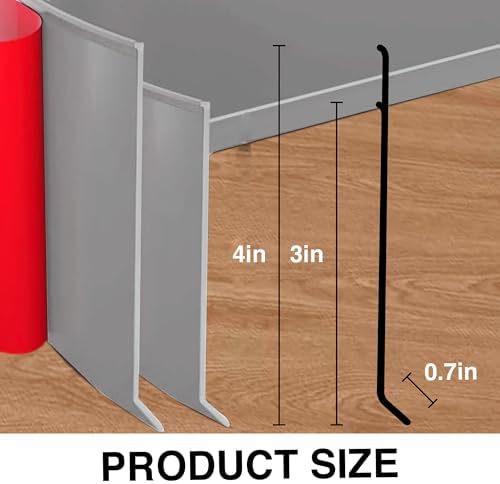 Grey Wall Molding Trim 4 Inch x 40 Feet, Wall Baseboard Molding Trim Flexible...