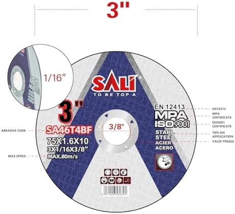 SALI 100 Pack Cut Off Wheels 3 Inch General Purpose Metal Cutting Wheel for 3...
