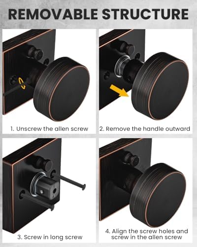 Goldenwarm Oil Rubbed Bronze Door Knobs Interior Privacy Door Knobs 6 Pack