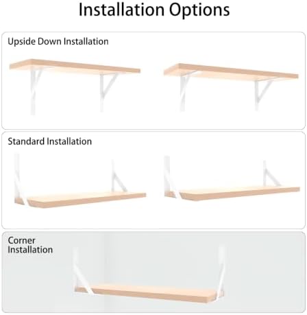 SOGAL White Shelf Brackets 8 x 10 Inch Heavy Duty L Bracket 4Pack