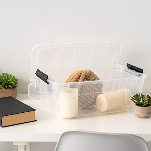 IRIS USA 6-Pack 13 Quart Storage Bins with Lids, Clear