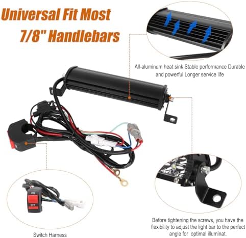 Motorcycle LED Light Bar & ON-Off Switch Headlight kit for CRF110 CRF250F...