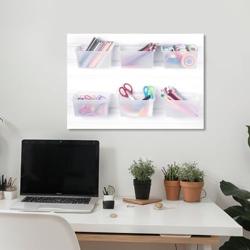 Unittype 18 Pcs Slat wall Bins Wall Mount Storage Organizer Garage, Clear
