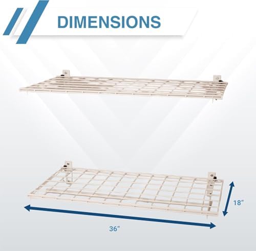 HyLoft 2-Pack Heavy Duty Steel Wall Garage Shelving, 36 in. x 18 in. Adjustab...