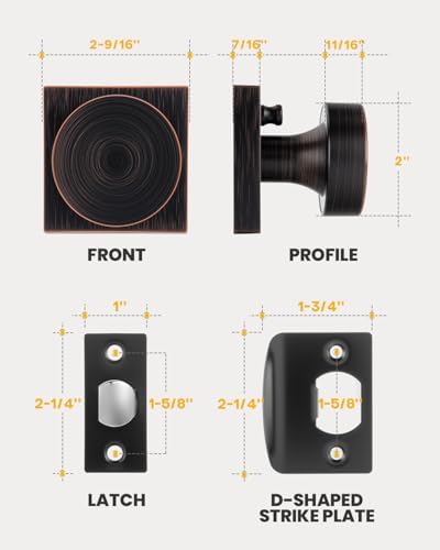 Goldenwarm Oil Rubbed Bronze Door Knobs Interior Privacy Door Knobs 6 Pack