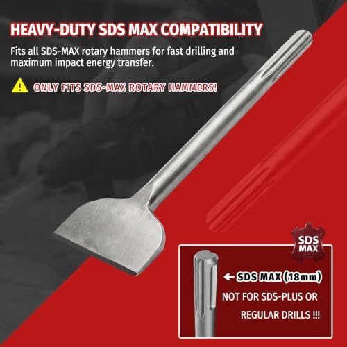 4-Piece 18" SDS Max Chisel Set for Concrete, Tile & Masonry