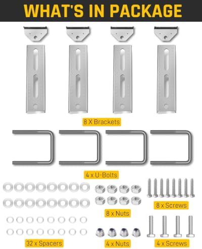 Wyckoff 10" Boat Trailer Bunk Brackets 4-Pack,Heavy Duty Galvanized Swivel