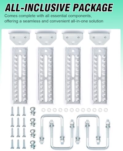 Heavy Duty Boat Trailer Bunk Brackets, 4 PCS 10" Galvanized Swivel Top B...