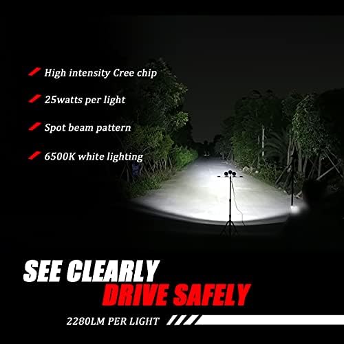 Chelhead Led Driving Lights, 2.7 inch Square 6500K Spot Beam Fog Lights 25W W...
