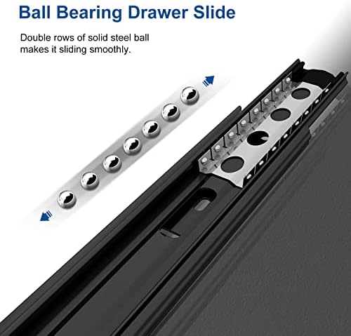 VADANIA #A45 16" Chrome Drawer Slide, 3 Folds Full Extension