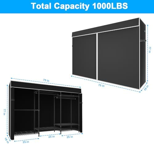 Ulif E13C Pro Heavy Duty Closet Organizer System,Freestanding Clothing Racks ...