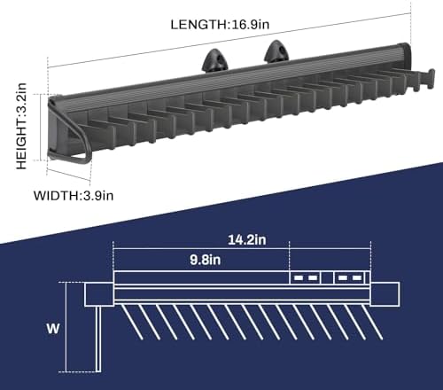 Sliding Tie Rack Hanger for Closet, 20 Tie Pull Out Belt Rack Organizer