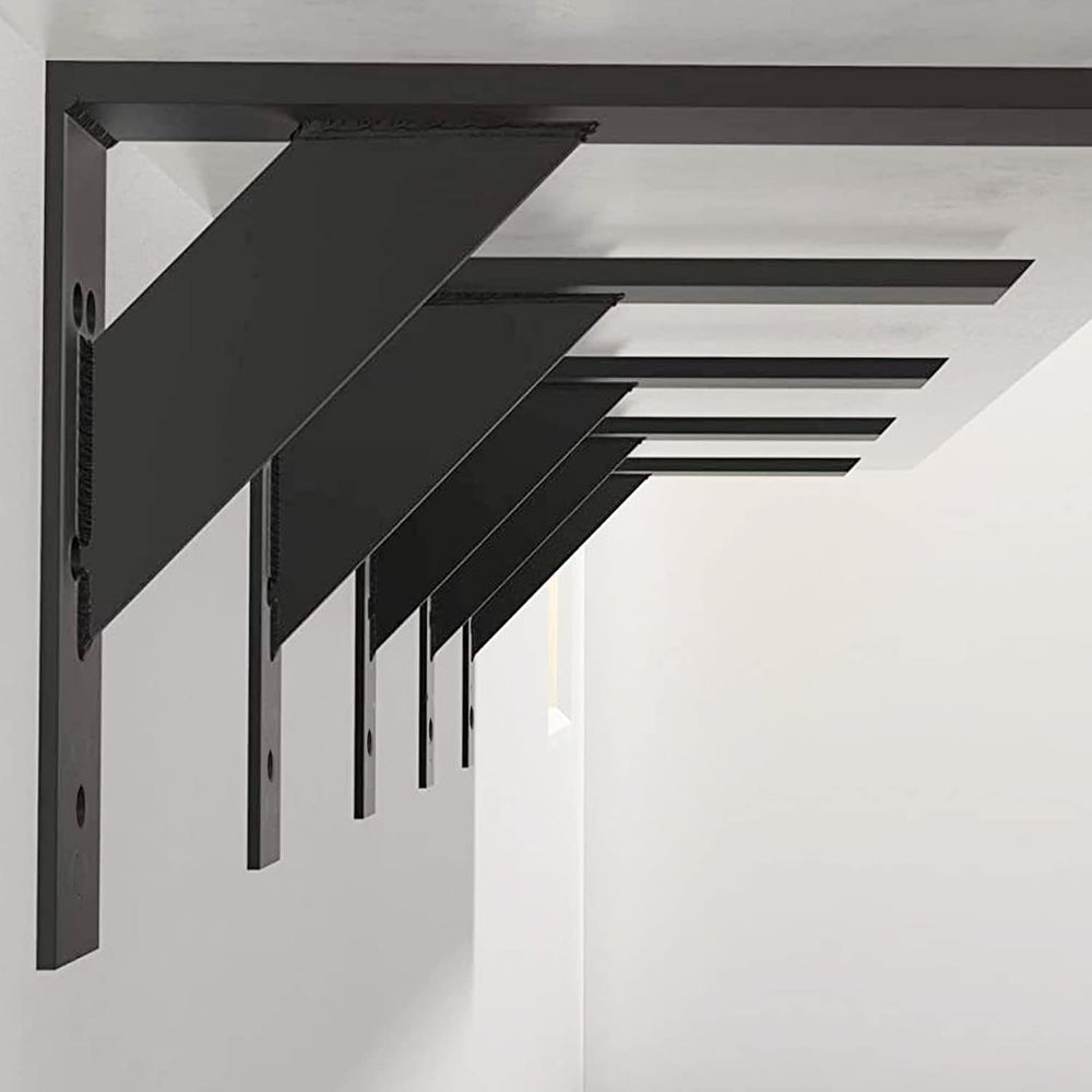 Heavy Duty Shelf Brackets 2 Pack 18" x 10" x 2.5" Black Steel ...