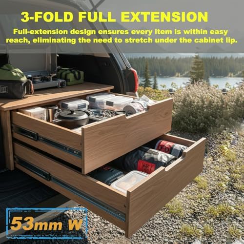 Heavy Duty 40" Drawer Slides, Full Extension Ball Bearing, 300LB