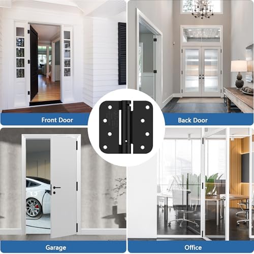 4 Inch Self Closing Door Hinges, 5/8" Radius Corners Spring Loaded Hings
