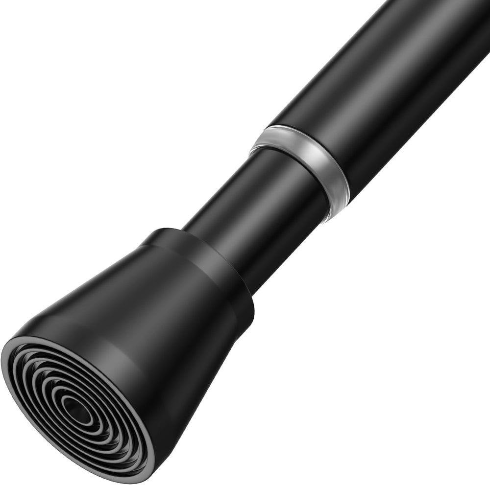 Black Spring Tension Curtain Rods 28 to 48 Inch, Adjustable Curtain Rods No D...