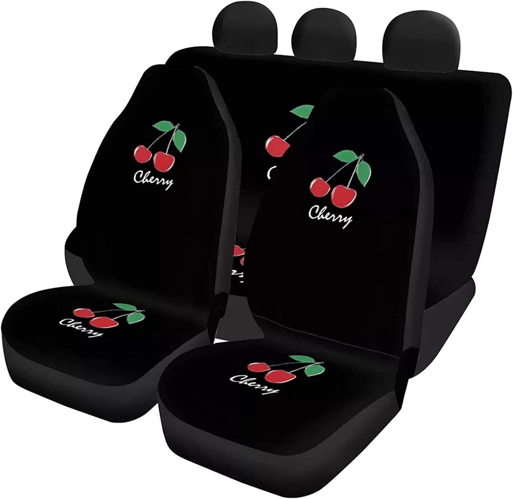 Jeiento Cute Cherry Print Car Seat Cover, Front Seat and Split Bench Cover, S...