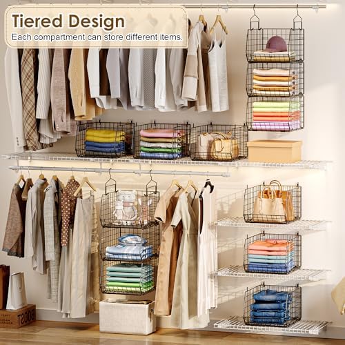 Capacity Upgrade Edition Deeper 4'' 5 Tier Foldable Hanging Closet Or...
