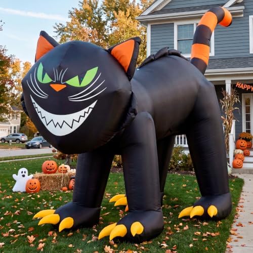 Joiedomi 7 ft Halloween Inflatables Outdoor Decoration, Blow Up Black Cat Inf...