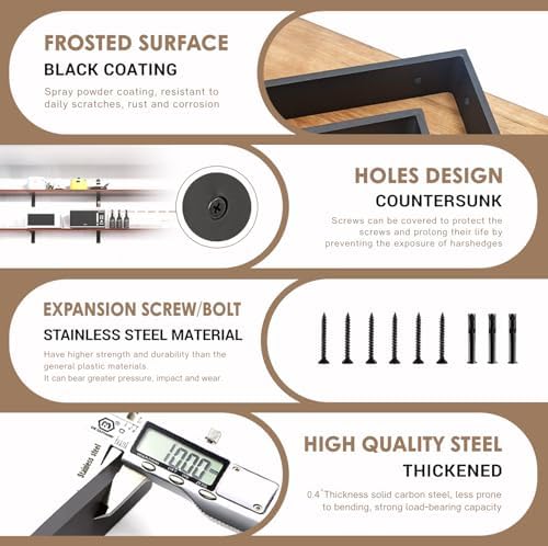 Countertop Support Bracket 16 Inch 3 Pack Countertop Bracket for Granite 3/8&...
