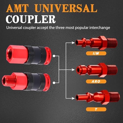 25 PCS 1/4" NPT Universal Air Coupler & Plug Kit Aluminium Alloy