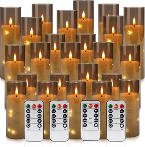 YOROXRG 24 Pack Halloween Decoration Flickering Flameless Candles, Battery Op...
