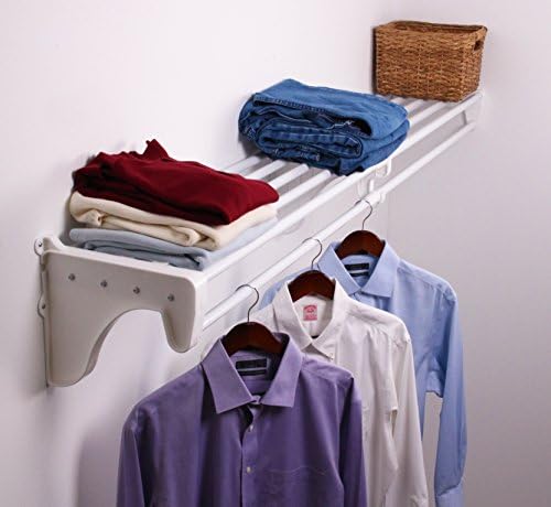 EZ SHELF - Closet Shelf with Hanging Rod - 29" to 49โ Expandable, White,...