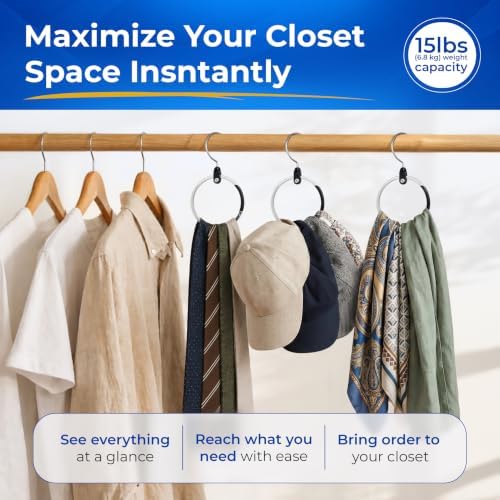 Rolly Hangerยฎ Premium Closet Organizer, Rotating Aluminum Ring Hanger with 36...