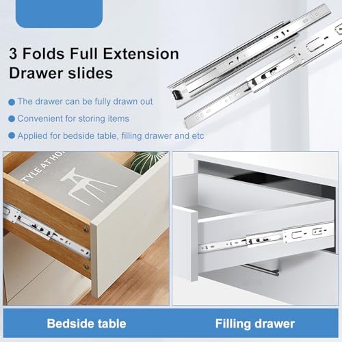20 inch Drawer Slides 4 Pairs (8pcs) Full Extension Ball Bearing Drawer Rails...