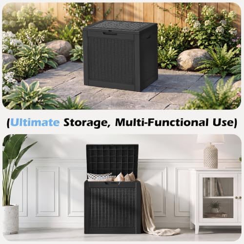 35 Gallon Outdoor Storage Box Waterproof Deck Box Patio Storage