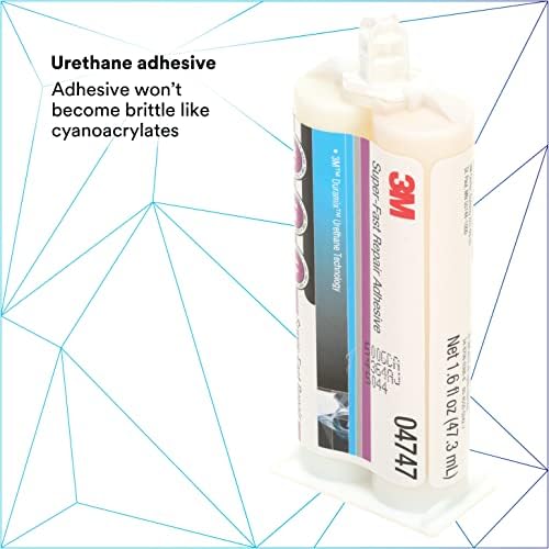3M Super-Fast Repair Adhesive, 04747, 1.6 fl oz Cartridge, Tranlucent Color