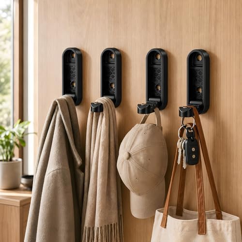Folding Coat Hooks, Zinc Alloy Foldable Wall Hooks Heavy Duty Bathroom Towel ...