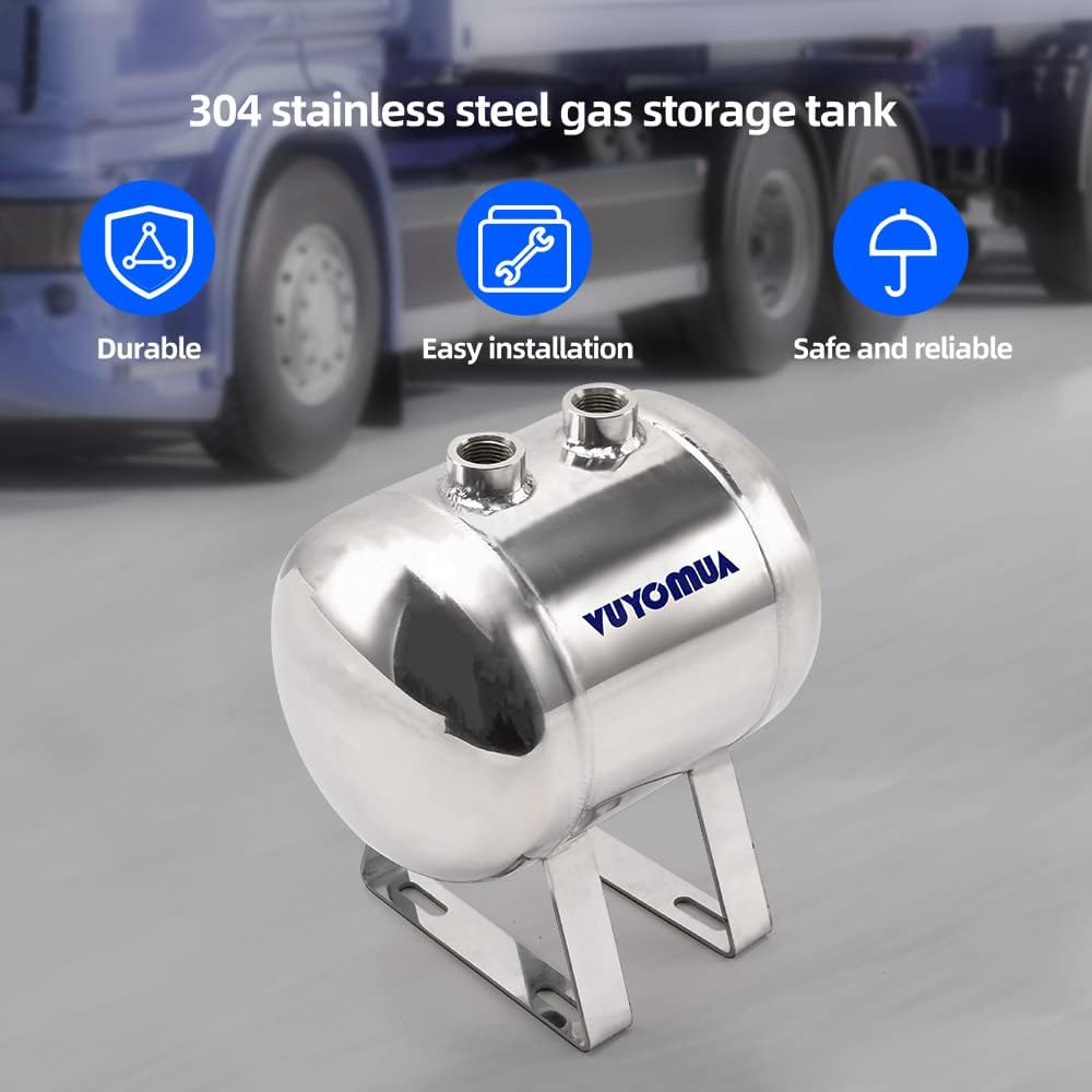 1/4" NPT Air Compressors 1 Gallon Stainless Steel Portable Air Compresso...