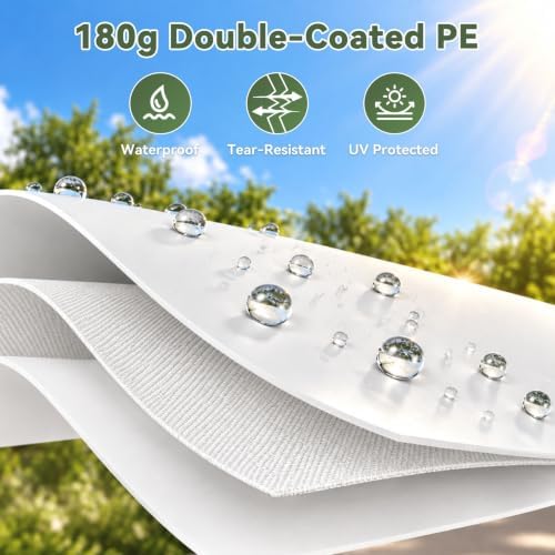 Aoxun 10x20 ft Heavy Duty Carport, Adjustable Height Portable Garage, White