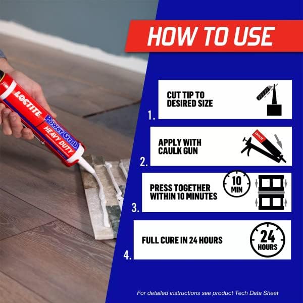 Loctite Power Grab Heavy Duty Construction Adhesive, 9 fl oz, 12 Pack