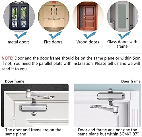 Marie Automatic Door Closer,Size 3 Adjustable Closing Speed Door Closer for 8...