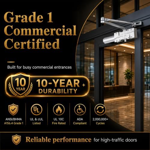 NEWBANG Grade 1 Commercial Heavy Duty Door Closer with Self-Closing