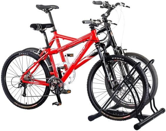 Bike Rack – Dual Bicycle Stand for 2 Mountain, Road, or Kid’s Bikes – Indoor ...