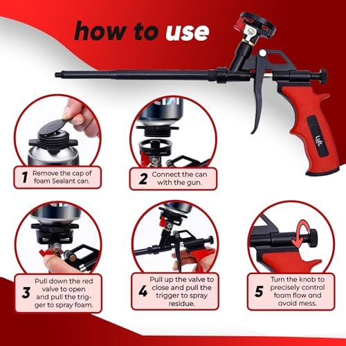 Professional Expanding Foam Spray Gun, 2 Insulation Guns + 18 Extenders