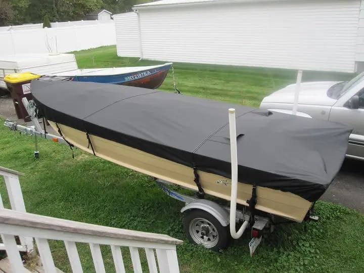 Heavy Duty 5 Layers 1200D Jon Boat Cover 12ft - 14 ft with Motor Cover