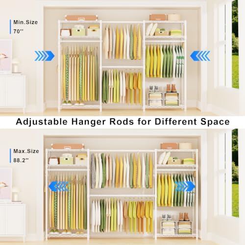 Ulif E1 Heavy Duty Closet Garment Rack, Adjustable Metal Clothing Storage