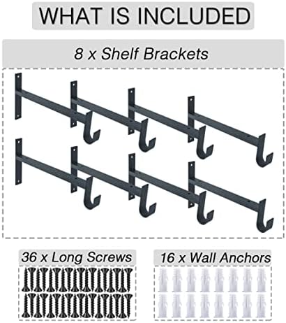 OVOV Closet Rod Bracket Heavy Duty 10 Inch Closet Shelf Brackets 8 Pack