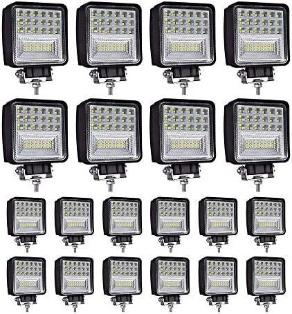 WINBANG LED Light Pods, 4 inch 126W Square LED Work Light, 12V 24V Spot/Flood...