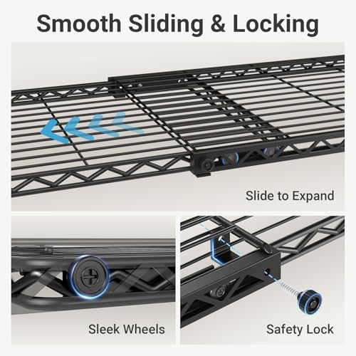 VIPEK X3 Expandable Heavy Duty Clothes Rack Closet Organizer System Black