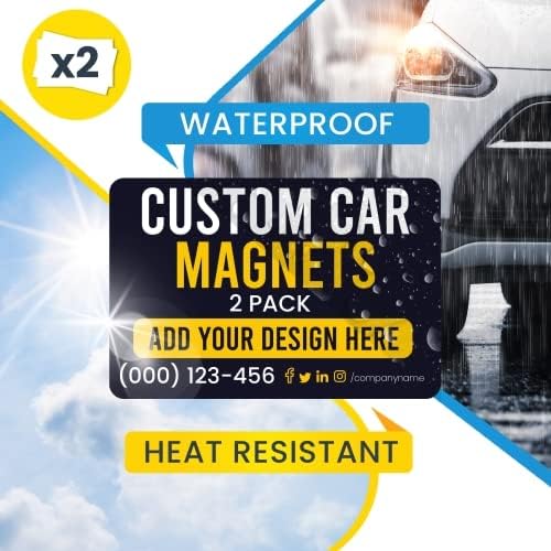 Magnet Me Up Customizable and Personalized Automotive Magnet Decals (2 Pack)