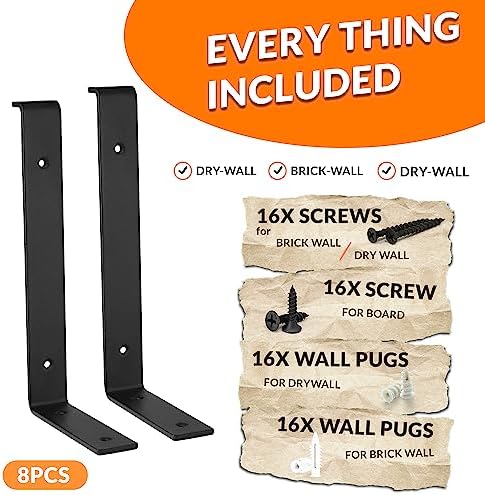 BATODA 12" Z Shelf Brackets with Lip for 11.25" Boards, Heavy Duty,...
