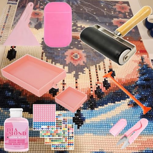 XEUZK All-Inclusive Diamond Art Accessories Kit with A3 DiamondPainting Light...