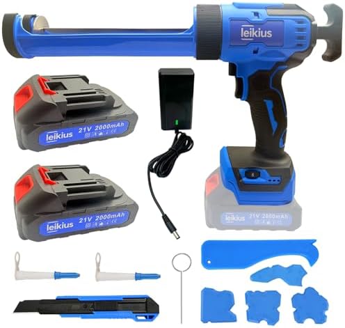Electric Caulk Gun with LED Light, 6 Speed Adjustment for Kitchen Bathroom Fi...