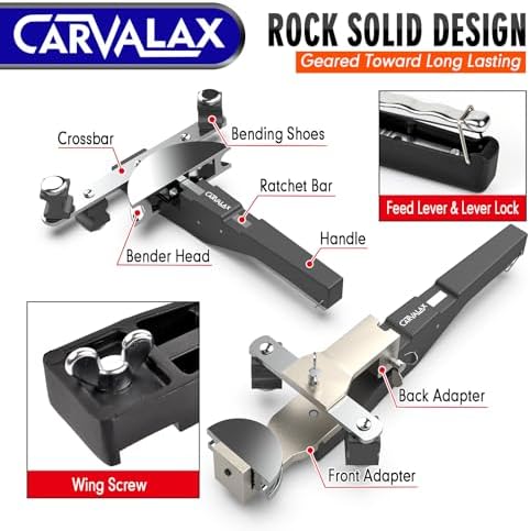 CARVALAX Tube Bender Set, Reverse Adapters, Silver Head for 1/4”-7/8” O.D